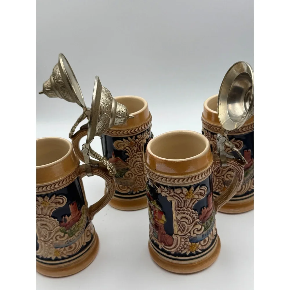 Vintage Ceramic Salt‎ and Pepper Shakers Hand Painted Floral Germany Italy MCM